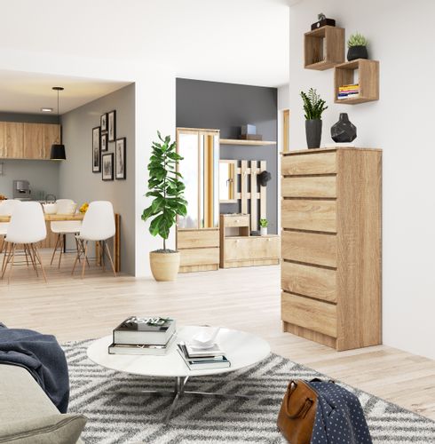KOMODA K 60 cm 6 SZUFLAD DĄB SONOMA na Arena.pl