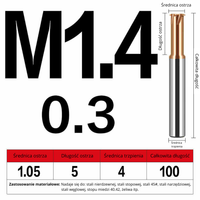 Frez do gwintowania jednoostrzowy Rozmiar: M1.4x0.3x100L -TiSiN