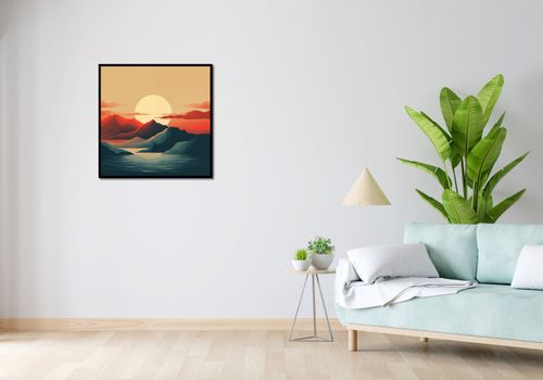 Plakat 70x70cm Zachód Słońca nad Górami na Arena.pl