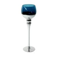 Świecznik bankietowy szklany CLOE 12x40 granatowy