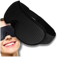 Czarna opaska na oczy do spania wygodna i lekka na podróż