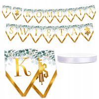 GIRLANDA NA PIERWSZĄ KOMUNIĘ ŚWIĘTĄ - ELEGANCKA DEKORACJA SALI NA PRZYJĘCIE