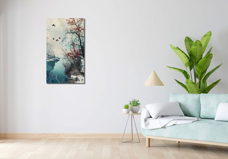 Obraz 50x90cm Zimowy Brzask Ptaków zdjęcie 2