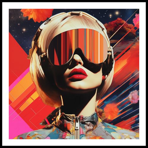 Plakat 60x60cm Retrofuturystyczna Muza na Arena.pl