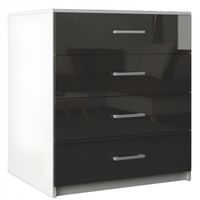 Komoda Do Salonu Na Ubrania 4 Szuflady Lana Szary Połysk