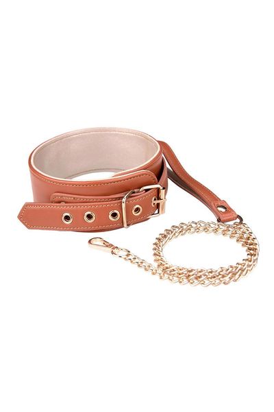 Blaze Elite Collar And Chain Cognac Vegan Leather zdjęcie 2