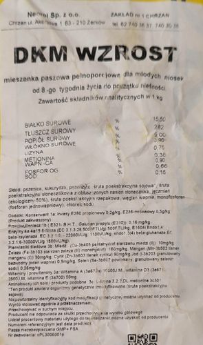 Pasza Dla Kurcząt Niosek DKM WZROST Neorol 25kg na Arena.pl