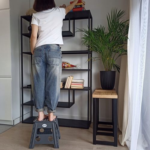 Taboret składany stołek podnóżek antypoślizgowy szary Easyform 32cm na Arena.pl