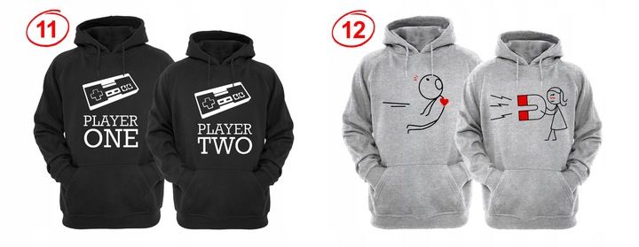 ZESTAW DWÓCH BLUZ Z KAPTUREM DLA ZAKOCHANYCH PAR zdjęcie 14