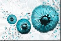 100 70CM OBRAZ PŁÓTNO TURKUSOWE DMUCHAWCE PŁÓTNO RAMA