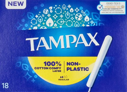TAMPAX TAMPONY Z APLIKATOREM BEZ PLASTIKU REGULAR 18 SZT na Arena.pl