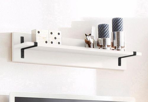 Biała półka ścienna z metalowymi elementami na Arena.pl