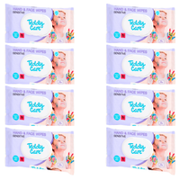 Chusteczki nawilżane do rąk twarzy Teddy Care Sensitive z klipsem 320 szt.