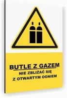 Tabliczka znak informacyjny 30x20 Biała BUTLE Z GAZEM Aluminiowa NADRUK UV