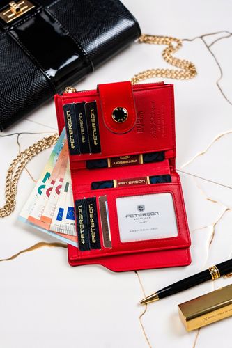 portfel damski średnich rozmiarów ze skóry ekologicznej - peterson na Arena.pl