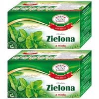 Malwa Herbata Zielona z miętą 40 g (20 x 2 g) x 2 sztuk