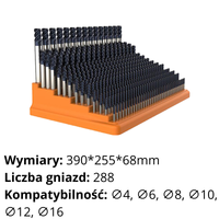 Organizer, stojak na frezy (fi4-fi16) Rodzaj: 4 do 16 (288 gniazd)