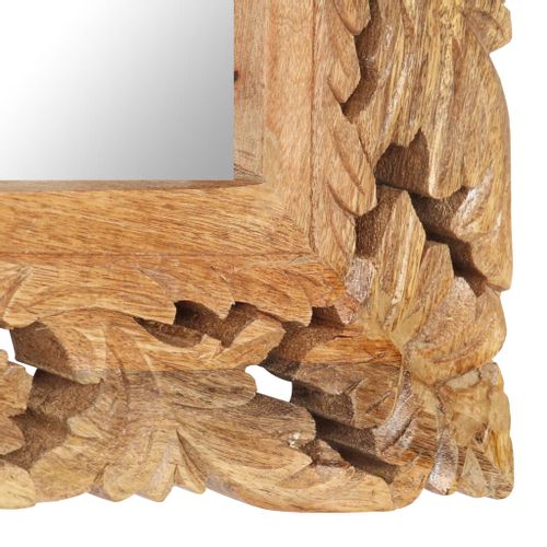 Lustro w ręcznie rzeźbionej, brązowej ramie, 80x50 cm, mango na Arena.pl