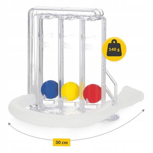 SPIROMETR KULKOWY DO ĆWICZEŃ WDECHU ODDECHOWY REHABILITACJA TRENING na Arena.pl