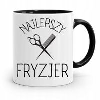 Kubek Czarny Prezent Fryzjera Najlepszy Fryzjer Z Nadrukiem Ze Zdjęciem
