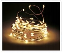 Lampki 240 LED na prąd srebrny drucik CIEPŁY BIAŁY