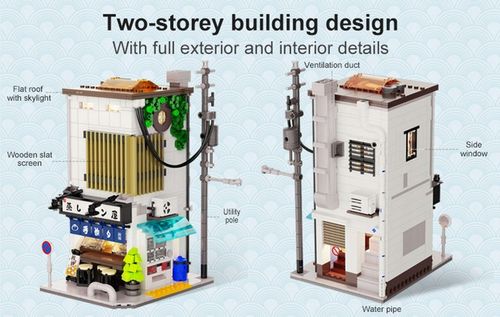 KLOCKI CADA JAPOŃSKI SKLEP Z BUŁKAMI BUN SHOP BUDYNEK ŚWIATŁO LED 1108 EL. na Arena.pl