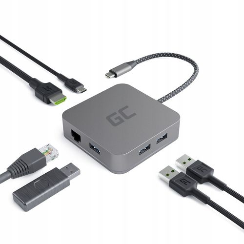 HUB USB-C ADAPTER USB 6W1 3x USB 3.0 USB C ETHERNET HDMI 4K DO MACBOOK PRO na Arena.pl