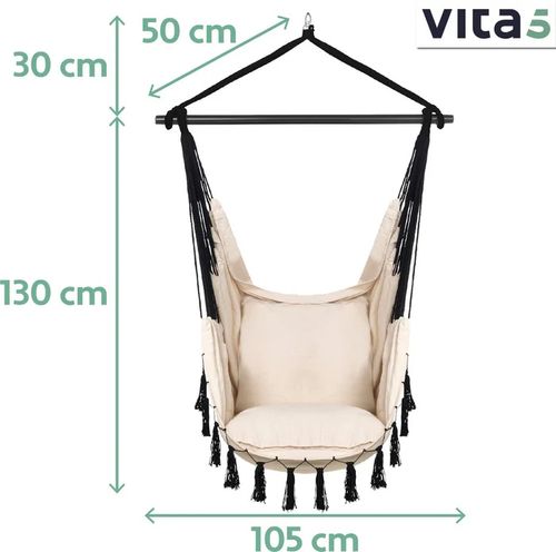 FOTEL WISZĄCY KRZESŁO BRAZYLIJSKIE HAMAK HUŚTAWKA 2 Poduszki + MOCOWANIE na Arena.pl