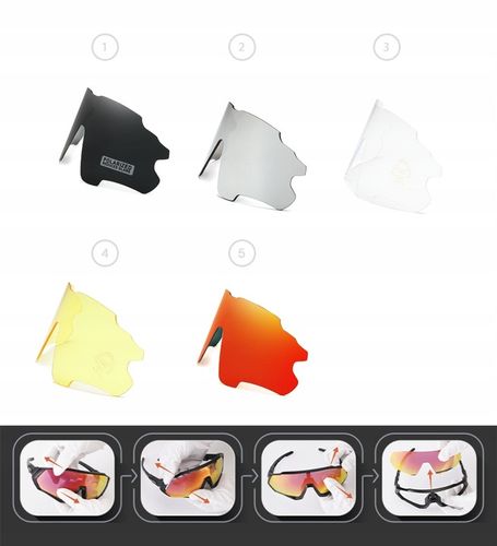 Okulary Rowerowe Polaryzacyjne Sportowe K7 na Rower 5 Szkieł Wymienne Szkła na Arena.pl