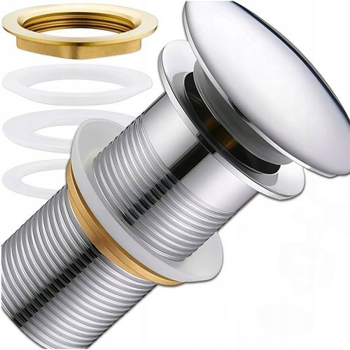 KOREK UMYWALKOWY AUTOMATYCZNY KLIK KLAK AUTO BEZ PRZELEWU SREBRNY na Arena.pl