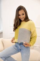 Sweter ażurowy Popielato-żółty UNI