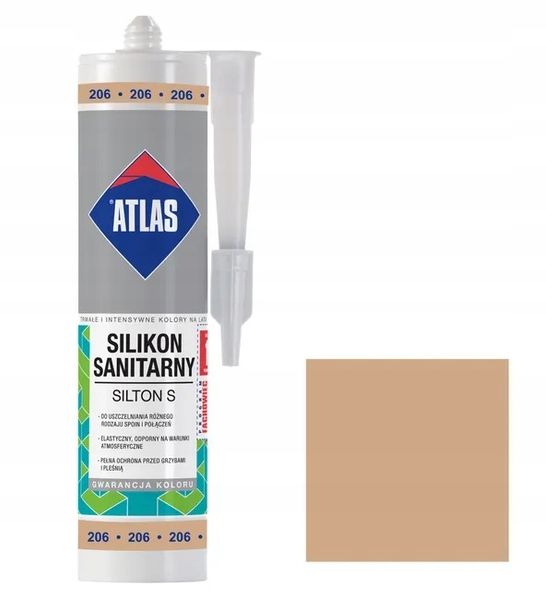 Silikon 280 ml ATLAS kolor 206 Cappuccino zdjęcie 1