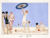 Plakat 40x30cm Au Lido Plate no.14, Barbier Vintage do Salonu