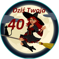 Opłatek na tort Wiedźma Czarownica Miotła Postać Kobieta Urodziny 18 30 40