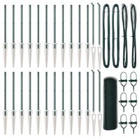 Ogrodzenie z słupkami Zielony 1 x 50 m Stal pokryta PCV