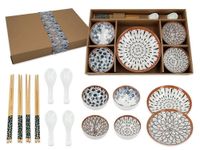 Kpl. 4 miseczek z łyżeczkami + 2 talerze +pałeczki