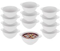 Bulionówka flaczarka miseczka szklana z uszami 500 ml 12 sztuk białe szkło