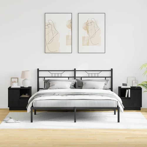 Szafka Nocna z szufladą z 2 pcs Czarny 50 x 34.5 x 50 cm na Arena.pl