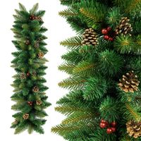 Girlanda świąteczna z szyszkami i jarzębiną - gałązki świerkowe kominek