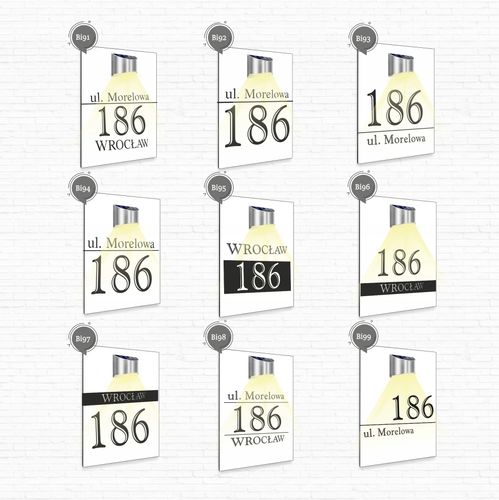 duża biała TABLICZKA lampka solarna ADRESOWA różne wzory dibond 40x30 na Arena.pl