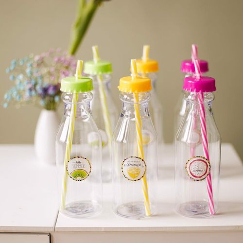 Butelka na Wodę ze Słomką Plastikowa 480ml 6szt na Arena.pl