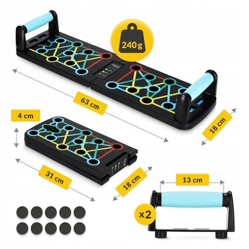 DESKA DO POMPEK PLATFORMA DO ĆWICZEŃ UCHWYTY WIELOFUNKCYJNA PUSH UP BOARD na Arena.pl