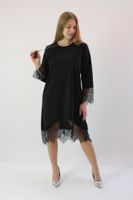 Elegancka sukienka z koronką Selena Czarna UNI