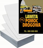 Ulotki A6 reklamowe firmowe 1000 szt projekt w cenie LAWETA POMOC DROGOWA
