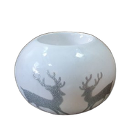 świecznik ceramiczny na tea light   kula renifer  10x9cm | rc1838-31