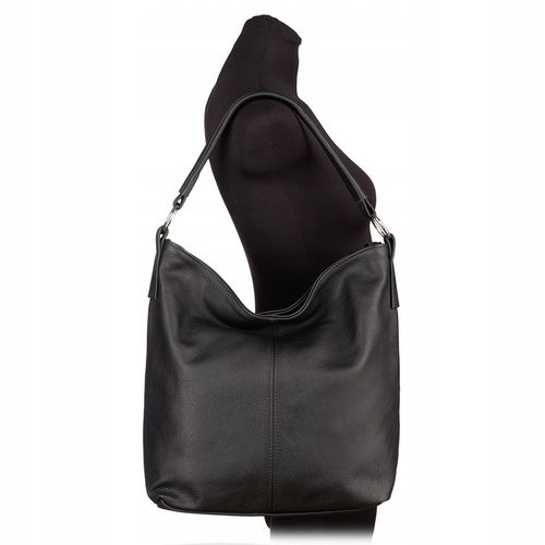 CZARNA TOREBKA SKÓRA NATURALNA WOREK SHOPPER A4 KLASYCZNA TORBA SKÓRZANA na Arena.pl