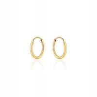 Złote kolczyki kółeczka próba 333 małe koła lekkie złoto GRAWER