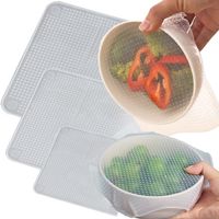 Pokrywki Silikonowe Uniwersalne 4 Szt Do Żywności Wielorazowe Przykrywki