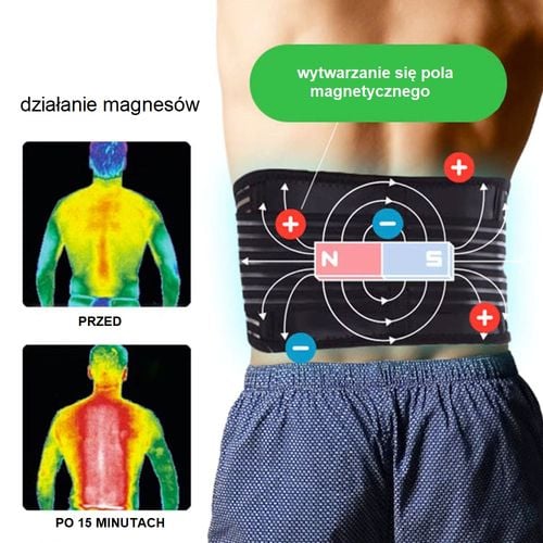 Pas samonagrzewający masujący Tourmaline z magnesami rozmiar XL na Arena.pl