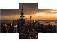 90X60CM OBRAZ OBRAZ PANORAMA MIASTA NOWY JORK TRZY OBRAZY